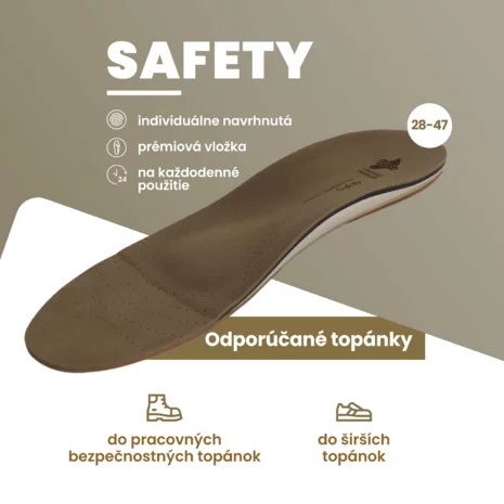 Safety individuálna vložka do topánok