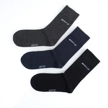BATZ LIFESTYLE 3 páry Pánske (black/navy/grey) klasické ponožky