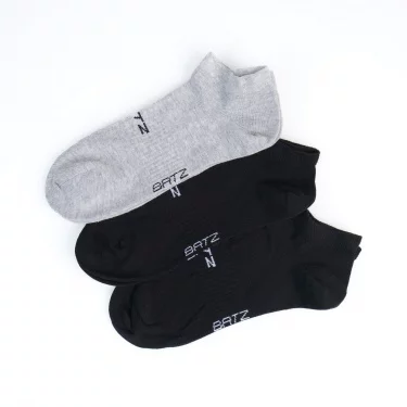 BATZ LIFESTYLE 3 páry Unisex (black/black/grey) členkové ponožky