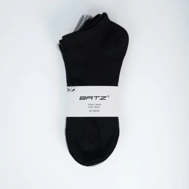 BATZ LIFESTYLE 3 páry Unisex (black/black/grey) členkové ponožky